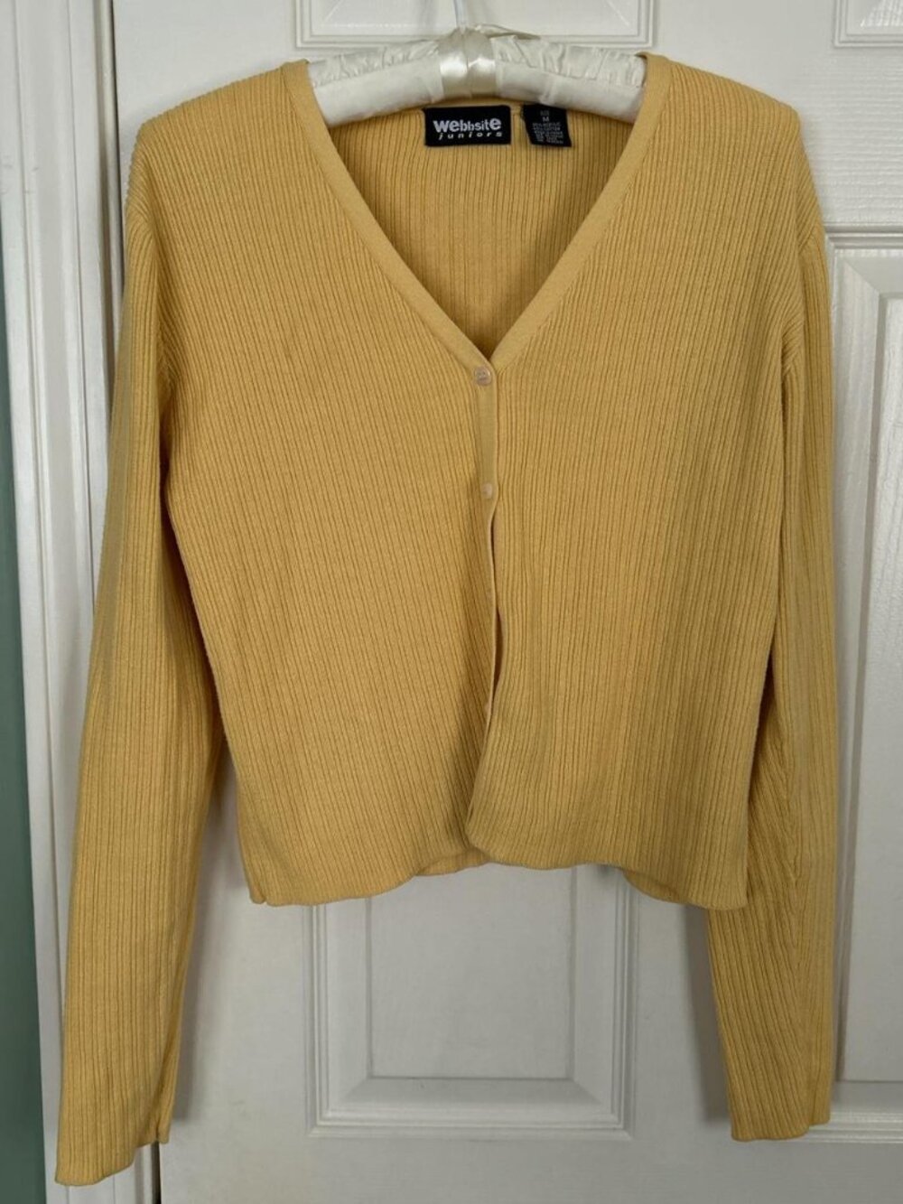 VTG 90's Yellow Cropped Cardigan